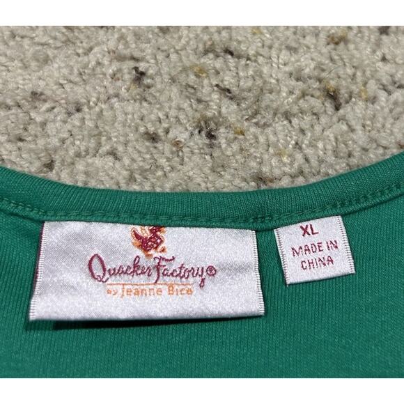 Quacker Factory Tank Top XL Embellished Pullover Casual Resort Green Q25 - Picture 2 of 7